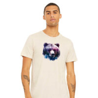 Tee Shirt Printed WILDLIFE WOODLAND ANIMALS Silhouette Bear Mountains #07