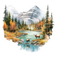 Tee Shirt Printed Adventure Outdoors Canadian Rockies #06