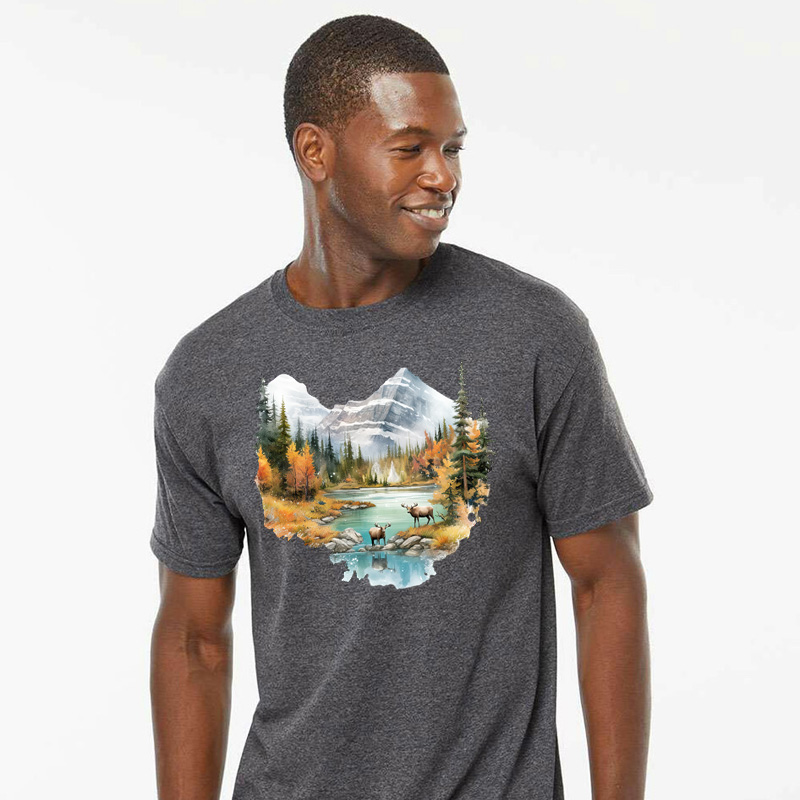 Tee Shirt Printed Adventure Outdoors Canadian Rockies #06 - Image 2