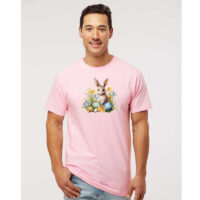 Tee Shirt Printed Watercolour Art Easter Bunnies #06