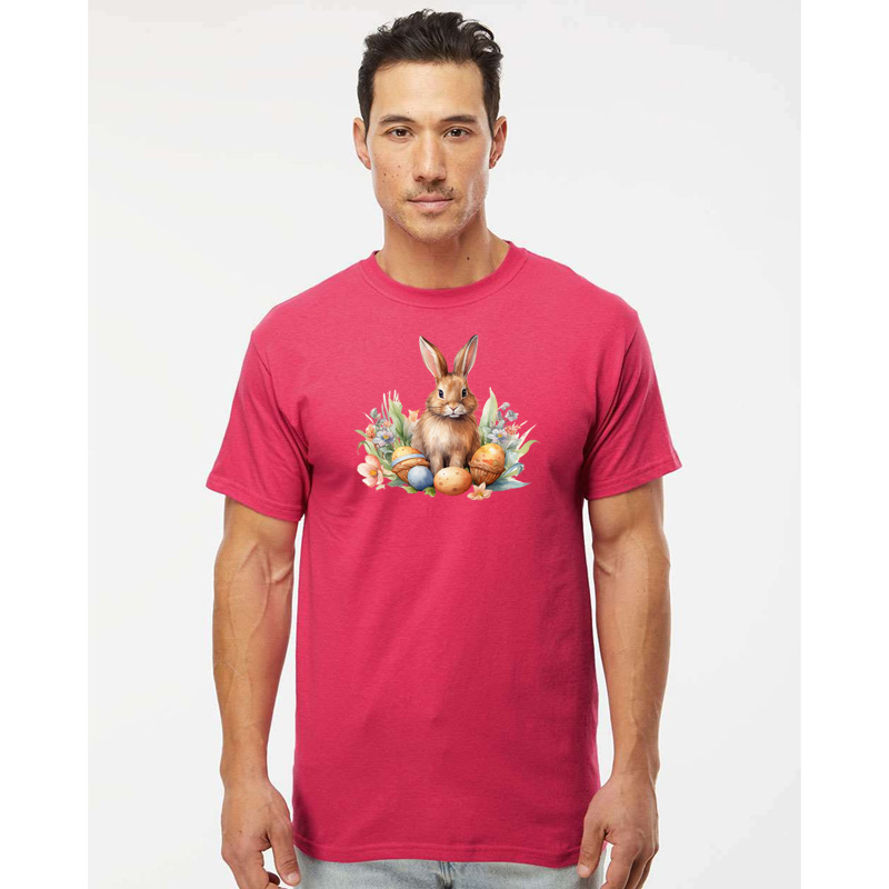 Tee Shirt Printed Watercolour Art Easter Bunnies #07 - Image 2