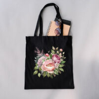 15”W x 16”H 5oz Cotton Shopping Tote Black & Natural Mix PICK A DESIGN FROM OUR SHIRTS CATALOGUE - Go to the shirt design you like, SAVE the jpeg and attach the image file here - Image 8