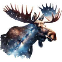 Alternative view of Tee Shirt Printed Adventure Outdoors Wildlife Silhouette Moose in Nature #09