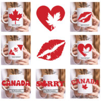 Ceramic Mug Printed 6 Designs Canada True North Kiss My Eh Proud as Puck 11oz ALL WHITE