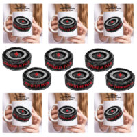 Ceramic Mug Printed 6 Designs Canada True North Proud as Puck Hockey Puck 11oz ALL WHITE