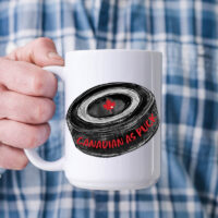 Alternative view of Ceramic Mug Printed 6 Designs Canada True North Proud as Puck Hockey Puck 15oz ALL WHITE