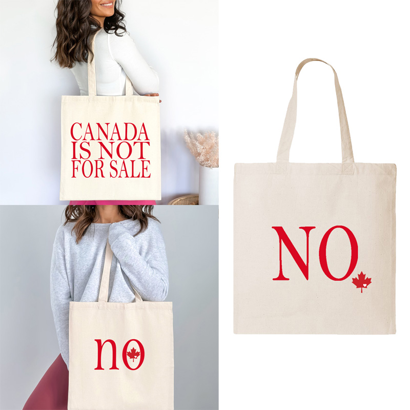 15”W x 16”H 5oz Cotton Shopping Tote All Natural PRINT-READY Canada True North NO Canada Is Not For Sale (All English NO)