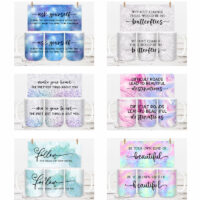 Alternative view of Ceramic Mug Printed 6 Designs Wrap Glitter Galaxy Inspirational Group B 15oz Capacity