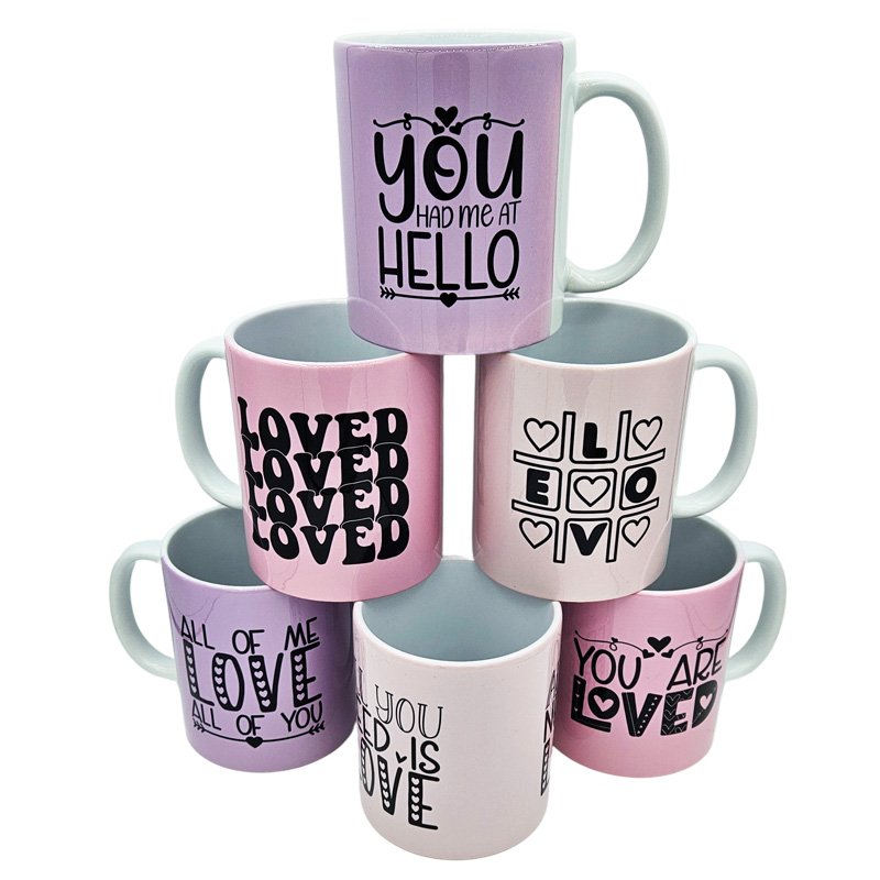 Ceramic Mug Printed 6 Designs Pastel Wrap Love 11oz Capacity - Image 2