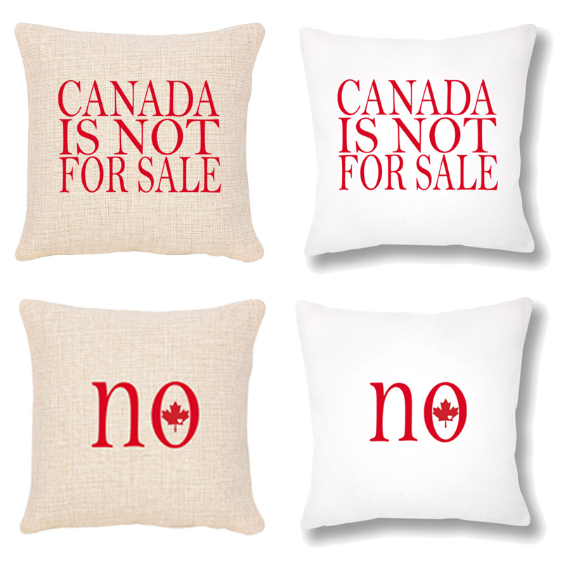 18"x18" Accent Throw Pillow Cover White & Natural Mix (pillow filler NOT included) PRINT-READY Canada True North NO Canada Is Not For Sale (All English NO)