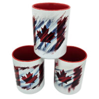 Alternative view of Ceramic Mug Printed 6 Designs Canada Flag Brush Strokes 11oz Capacity