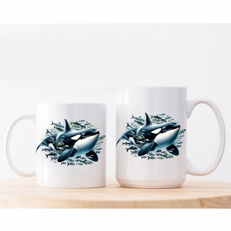 Ceramic Mug Printed 6 Designs Aquatic Marine Life Orca 11oz Capacity - Image 2
