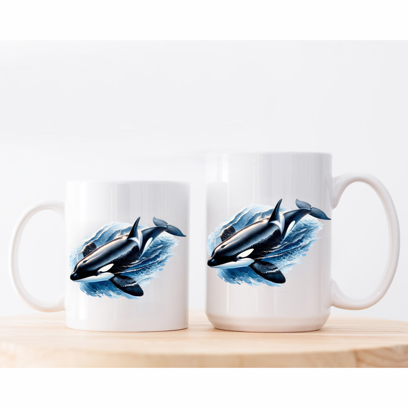 Ceramic Mug Printed 6 Designs Aquatic Marine Life Orca 11oz Capacity - Image 5