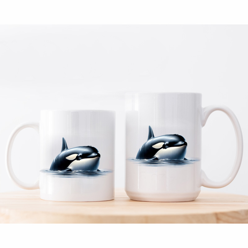 Ceramic Mug Printed 6 Designs Aquatic Marine Life Orca 11oz Capacity - Image 8