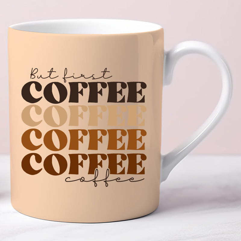 Ceramic Mug Printed 6 Designs Coffee Lover Earthtone Group B 11oz Capacity - Image 2