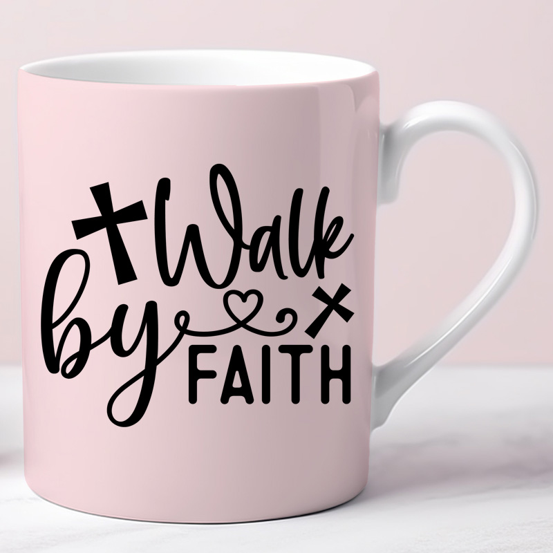 Ceramic Mug Printed 6 Designs Pastel Inspiring Faith Quotes Group B 11oz Capacity - Image 5