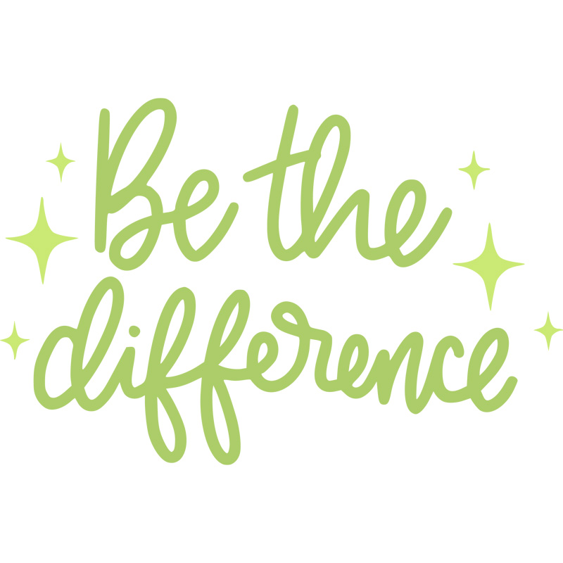 Tee Shirt Printed Pastel Coloured Quotes - Be The Difference - Image 3