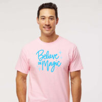 Tee Shirt Printed Pastel Coloured Quotes - Believe In Magic
