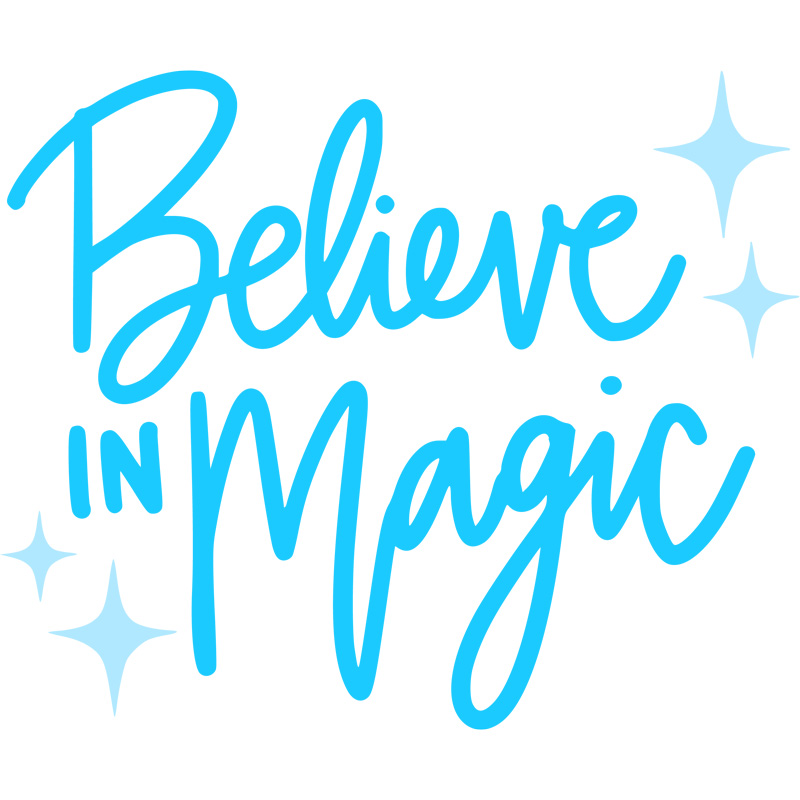 Tee Shirt Printed Pastel Coloured Quotes - Believe In Magic - Image 3