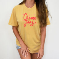 Alternative view of Tee Shirt Printed Pastel Coloured Quotes - Choose Joy