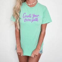 Alternative view of Tee Shirt Printed Pastel Coloured Quotes - Create Your Own Path