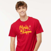 Tee Shirt Printed Pastel Coloured Quotes - Make It Happen