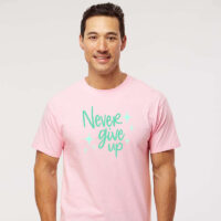 Alternative view of Tee Shirt Printed Pastel Coloured Quotes - Never Give Up