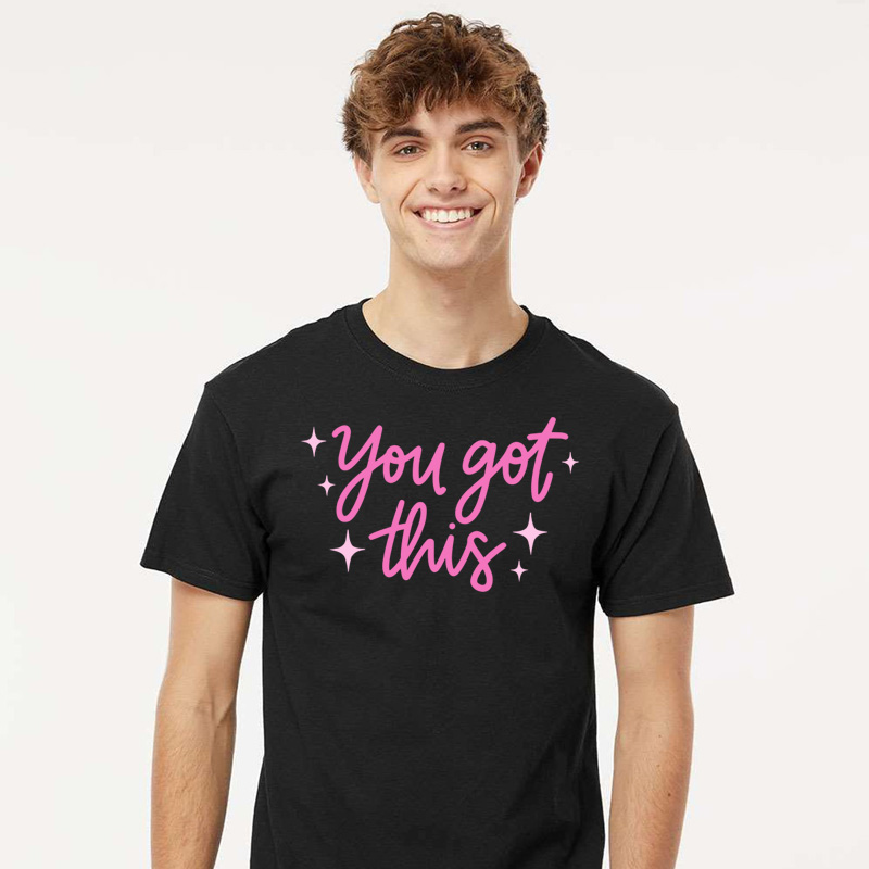 Tee Shirt Printed Pastel Coloured Quotes - You Got This - Image 2