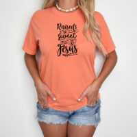 Tee Shirt Printed Black & White Religious Sayings Designs - Raised on Sweet Tea & Jesus