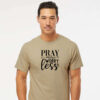 Tee Shirt Printed Black & White Religious Sayings Designs - Pray More Worry Less
