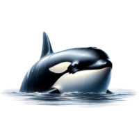 Tee Shirt Printed Orca Design #02 - Image 3