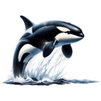 Tee Shirt Printed Orca Design #03 - Image 3