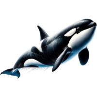 Tee Shirt Printed Orca Design #04 - Image 3