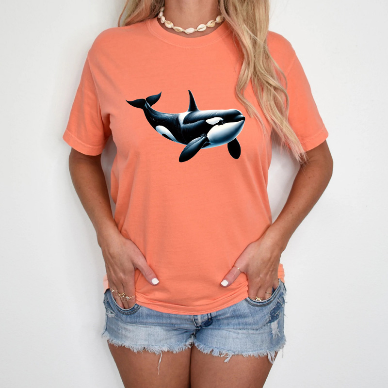 Tee Shirt Printed Orca Design #05 - Image 2