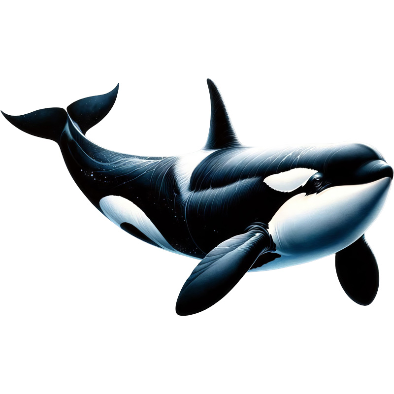Tee Shirt Printed Orca Design #05 - Image 3