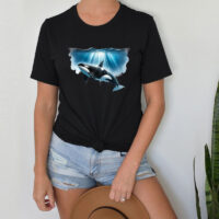 Tee Shirt Printed Orca Design #07