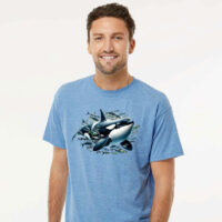 Tee Shirt Printed Orca Design #09