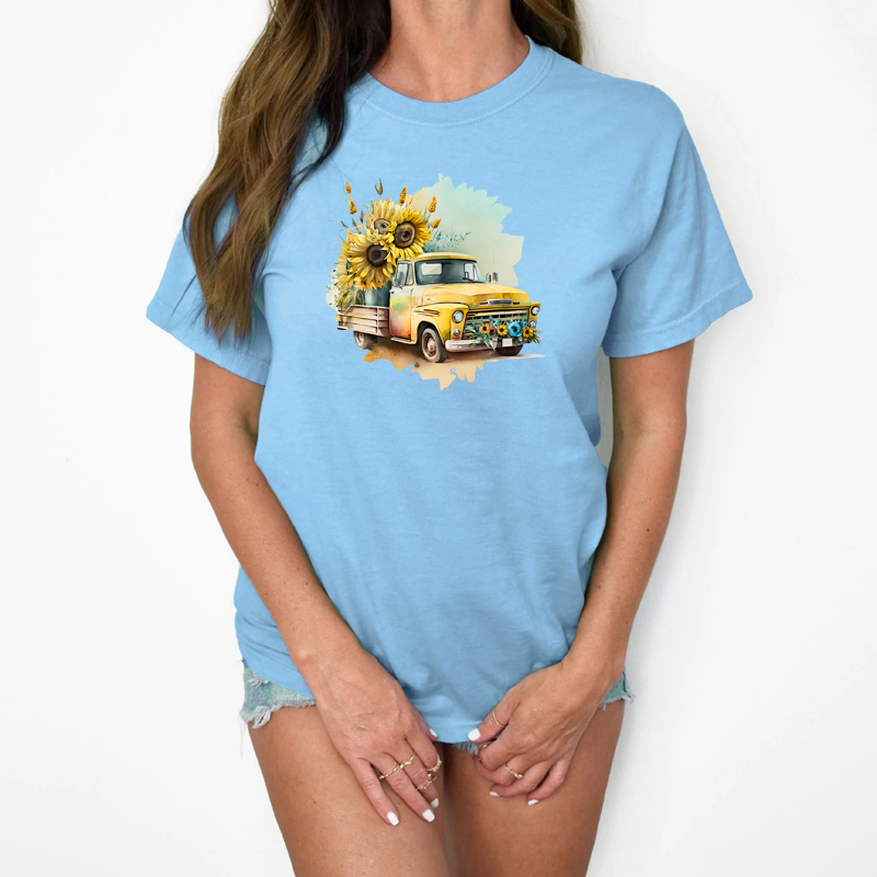 Tee Shirt Printed Sunflower #06
