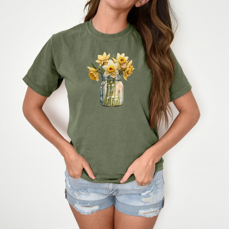 Tee Shirt Printed Daffodil #01 - Image 2