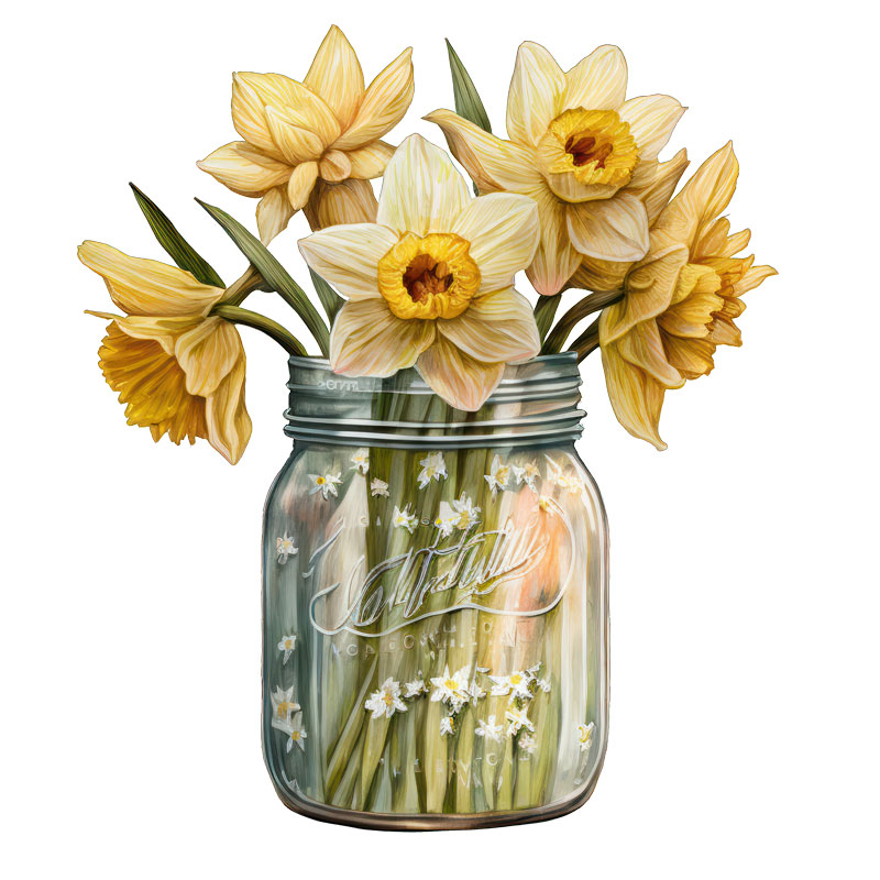 Tee Shirt Printed Daffodil #01 - Image 3