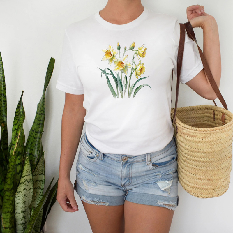 Tee Shirt Printed Daffodil #02