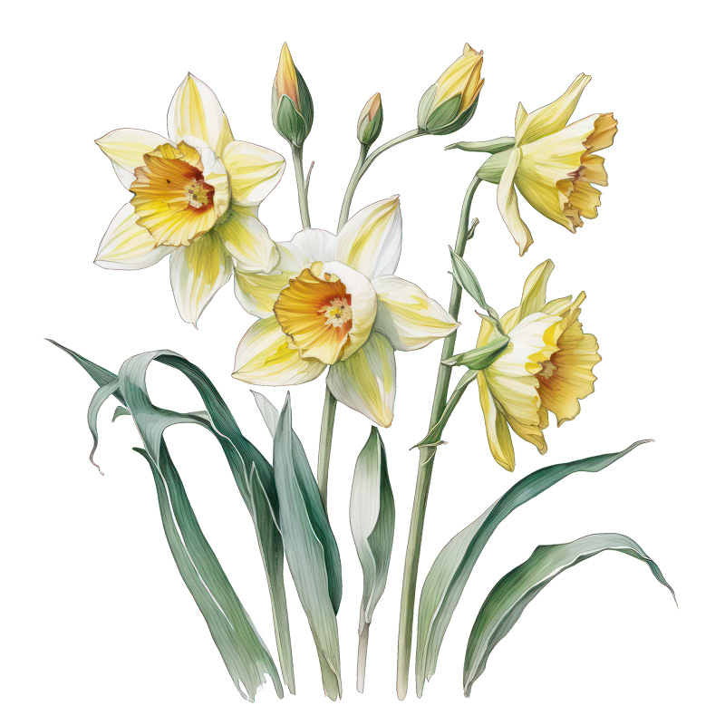 Tee Shirt Printed Daffodil #02 - Image 3