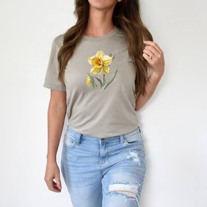 Tee Shirt Printed Daffodil #03 - Image 2