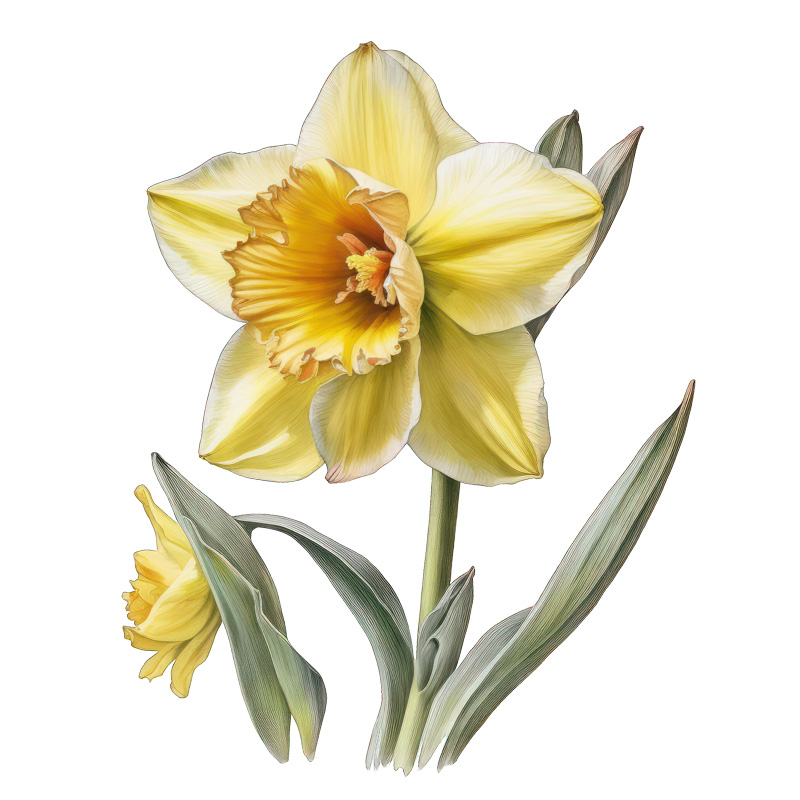 Tee Shirt Printed Daffodil #03 - Image 3
