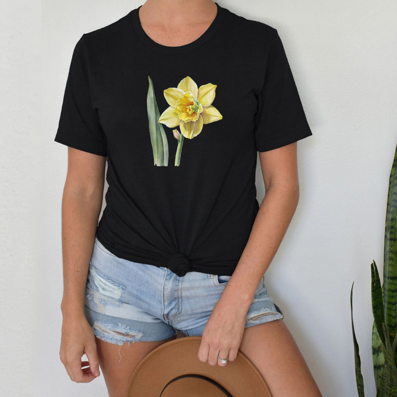Tee Shirt Printed Daffodil #04