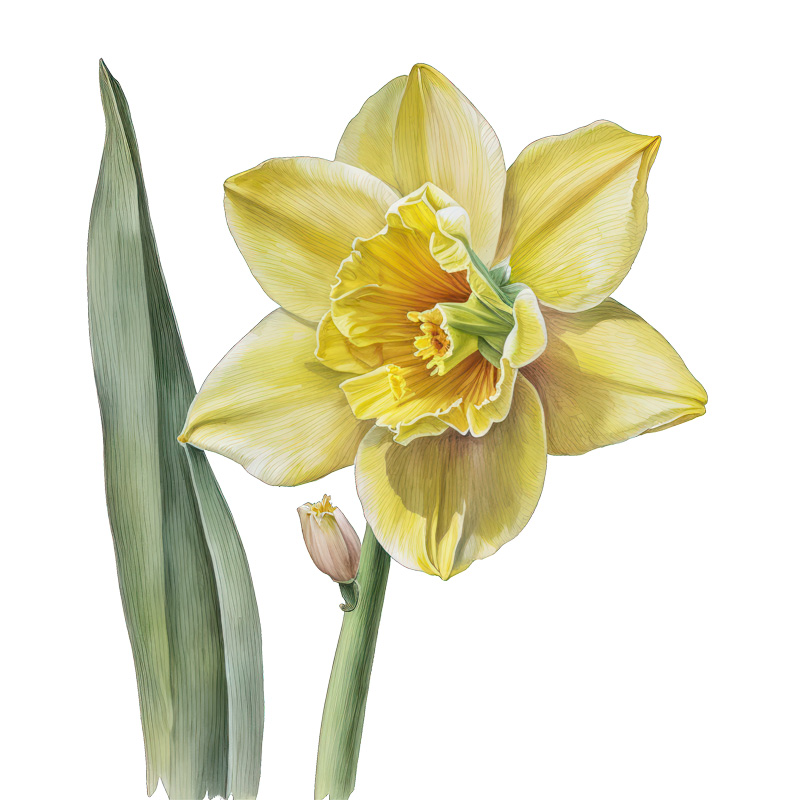 Tee Shirt Printed Daffodil #04 - Image 3