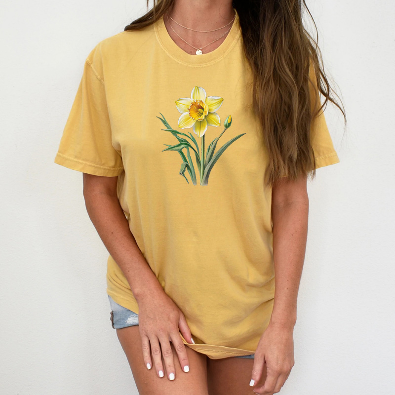 Tee Shirt Printed Daffodil #05 - Image 2