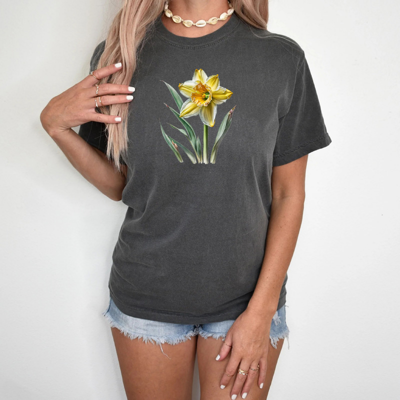 Tee Shirt Printed Daffodil #06