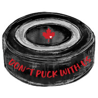 Alternative view of Tee Shirt Printed Canada True North Don't Puck With Us Hockey Puck