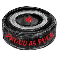 Tee Shirt Printed Canada True North Proud as Puck Hockey Puck